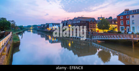 Panoramic of the Arun River in Arundel, West Sussex Stock Photo