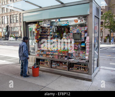 Typical newsstand in Manhattan, New York City Stock Photo