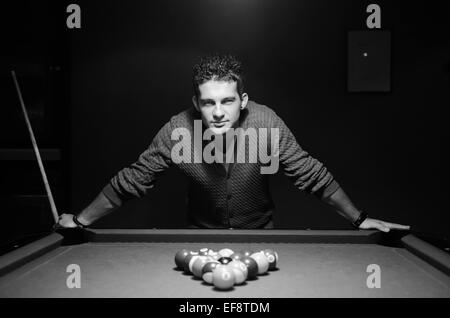 Portrait of snooker player Stock Photo