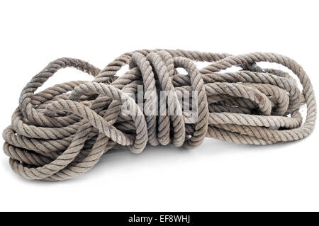 Small Rope Coiled on White Background Stock Photo - Image of bind