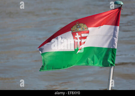 The flag of Hungary, red white green Stock Photo