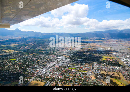view over the suburbs and townships of Cape Town, South Africa Stock Photo