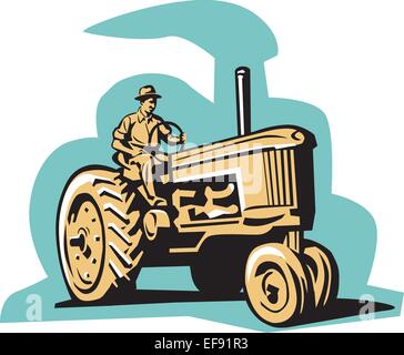 A farmer riding a tractor Stock Vector Image & Art - Alamy