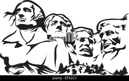 Mount Rushmore Stock Vector