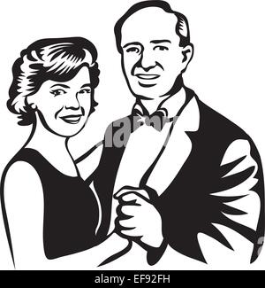 Happy couple in formal wear semi flat color vector characters Stock ...