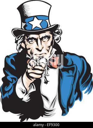 Portrait of Uncle Sam Stock Vector