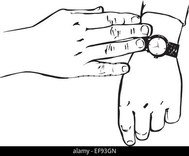 Hand Checking Watch Stock Vector