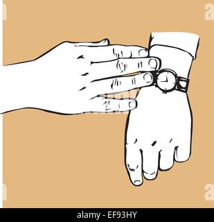 Hand Checking Watch Stock Vector