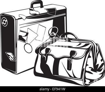 Suitcase and Carry-On Bag Stock Vector