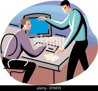Two Men in Business Meeting Stock Vector