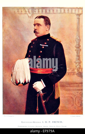 Celebrities of the Army 1900 Lieutenant General J D P French Commanding Cavalry Division South African Field Force Stock Photo