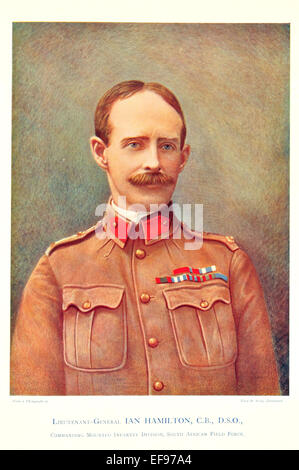 Celebrities of the Army 1900 Lieutenant General  Ian Hamilton C B D S O Commanding Mounted Infantry Division South African Field Stock Photo