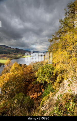 Queens View in Autumn Loch Tummel near Pitlochry, Perth and Kinross Stock Photo