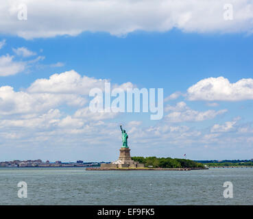 The Statue of Liberty from the Staten Island Ferry, New York City, NY, USA Stock Photo