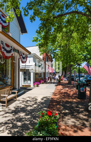 Main Street in the village of Southampton, Suffolk County, Long Island , NY, USA Stock Photo