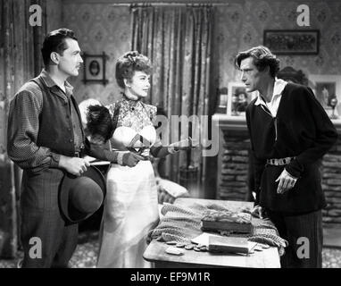 KENT TAYLOR, MARGARET LINDSAY, JOHN CARRADINE, ALASKA, 1944 Stock Photo