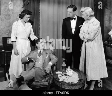 EVE MILLER, CLAUDE DAUPHIN, RAY BOLGER, DORIS DAY, APRIL IN PARIS, 1952 Stock Photo