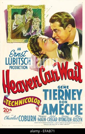 MOVIE POSTER HEAVEN CAN WAIT (1943) Stock Photo