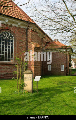 St. Nikolai Church in York (Jork). The church was built in 1412 on its present site. 1770 - 1772 it was renovated. The bell tower was built in 1695. Photo: Klaus Nowottnick Date: April 22, 2014 Stock Photo