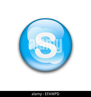 Skype logo icon flag emblem Stock Photo