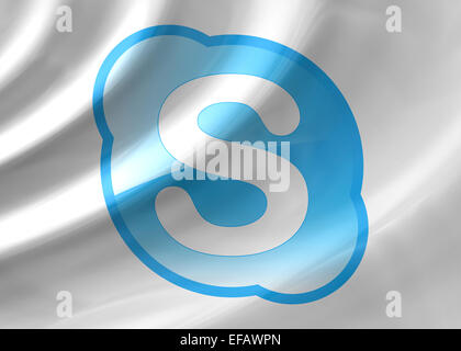 Skype logo icon flag emblem Stock Photo