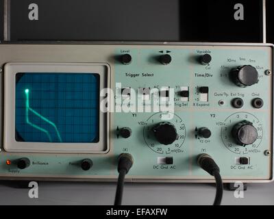 old oscilloscope with wire Stock Photo