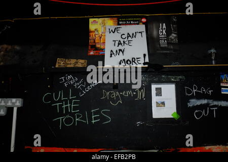 London, UK. 30th Jan, 2015. Interior shots of the 12 bar club currently squatted Credit:  Rachel Megawhat/Alamy Live News Stock Photo