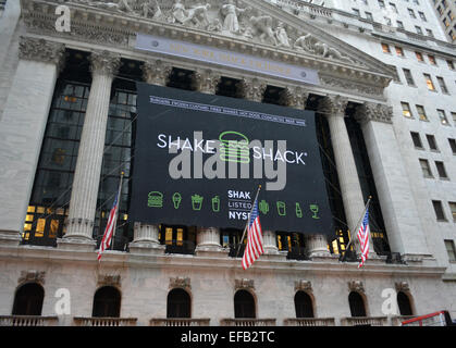 New York, USA. 29th Jan, 2015. New York Stock Exchange celebrating the Shake Shack IPO. Credit:  Christopher Penler/Alamy Live News Stock Photo