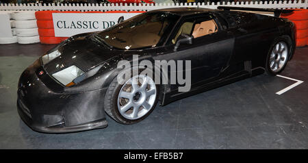 A very rare Bugatti EB110 on display at The London Classic Car Show Stock Photo