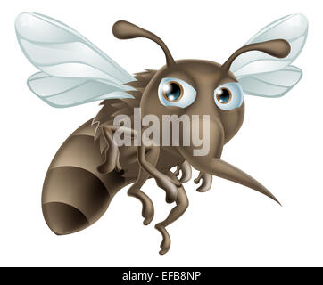 A mean looking but cute cartoon mosquito illustration Stock Photo
