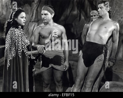 ACQUANETTA,WEISSMULLER, TARZAN AND THE LEOPARD WOMAN, 1946 Stock Photo ...