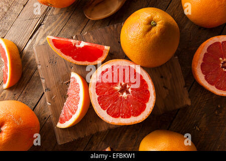 Healthy Organic Red Ruby Grapefruit on a Background Stock Photo