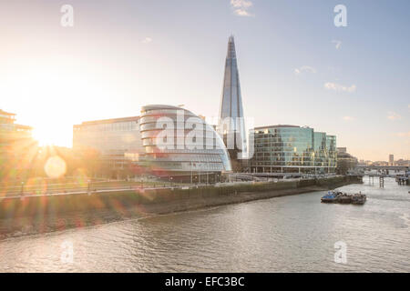 A cityscape of London, England, including the More London Development. Stock Photo