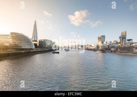 A cityscape of London, England, including the More London Development. Stock Photo