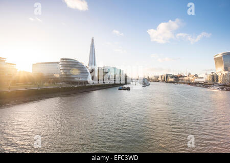 A cityscape of London, England, including the More London Development. Stock Photo