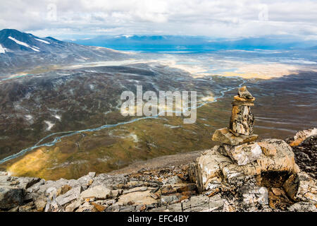 On top of Niják mountain in Sarek National Park Stock Photo