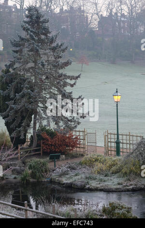 Avenham Park Preston on a cold winter's morning Stock Photo