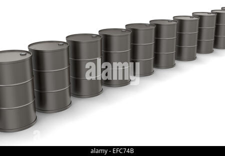 Oil drums (clipping path included) Stock Photo