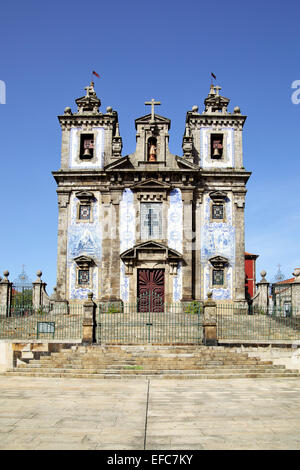 Facede of The Church of Santo Ildefonso in Porto, Portugal Stock Photo