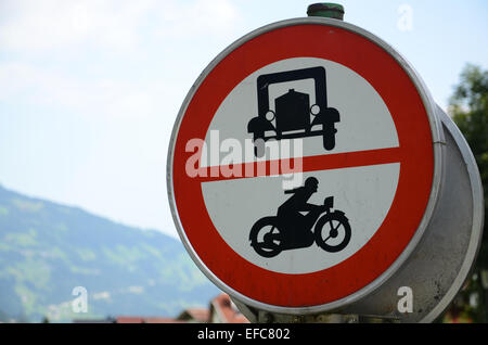 No entry for motor vehicles Mayrhofen, Austria Stock Photo