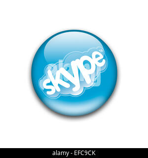 Skype logo icon symbol emblem flag Stock Photo