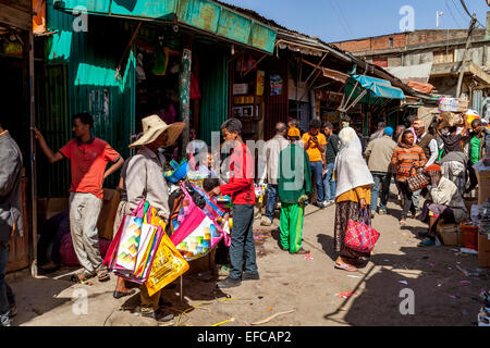 Local People Shopping In The Merkato, Addis Ababa, Ethiopia Stock Photo