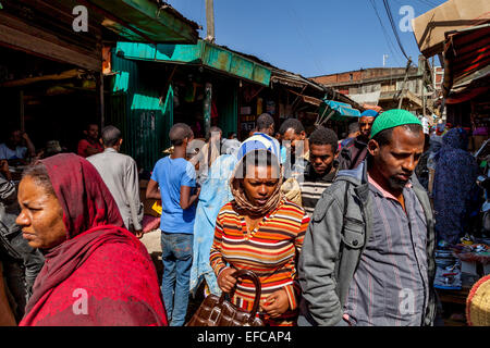 Local People Shopping In The Merkato, Addis Ababa, Ethiopia Stock Photo