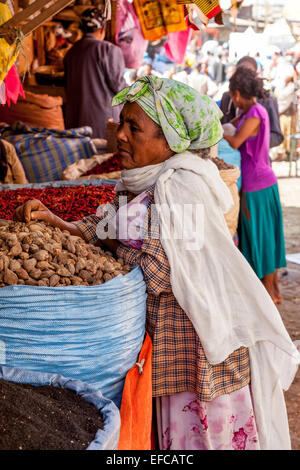 Local Women Shopping In The Merkato, Addis Ababa, Ethiopia Stock Photo