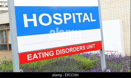 Eating disorders unit sign at the hospital Stock Photo