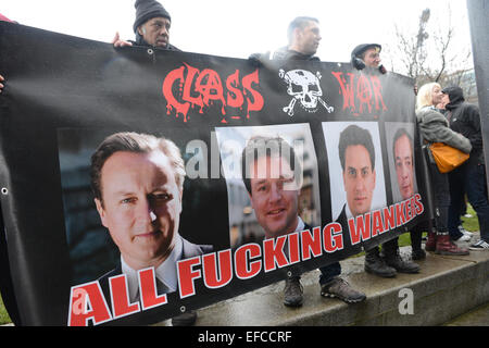 City Hall, London, UK. 31st January 2015. A protest 'March for Homes' makes its way through London to assemble outside City Hall, demanding affordable housing for Londoners. Stock Photo