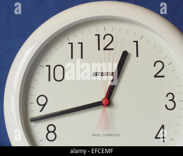 Wall Clock Showing Time At Two O Clock 0200 1400 Stock Photo - Alamy