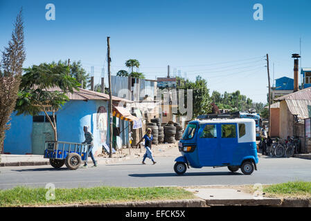 Streets of city of Shire, Tigray, Ethiopia, Africa Stock Photo