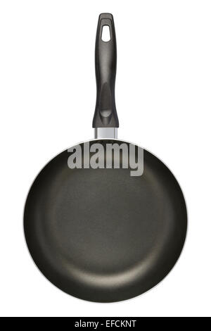 Empty Black Frying Pan isolated on white. Stock Photo