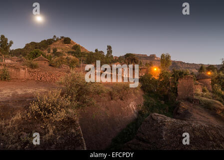 Traditional huts in Lalibela, Ethiopia, Africa. Stock Photo